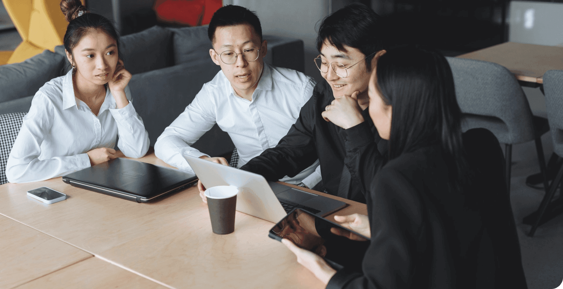 hero banner of people communicating